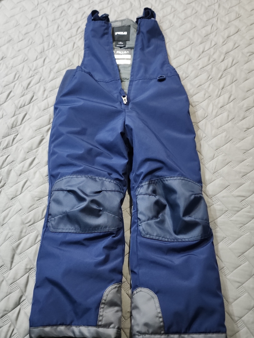 TSLA Kids Navy Snow Bib with Gray Trim - Size 5T